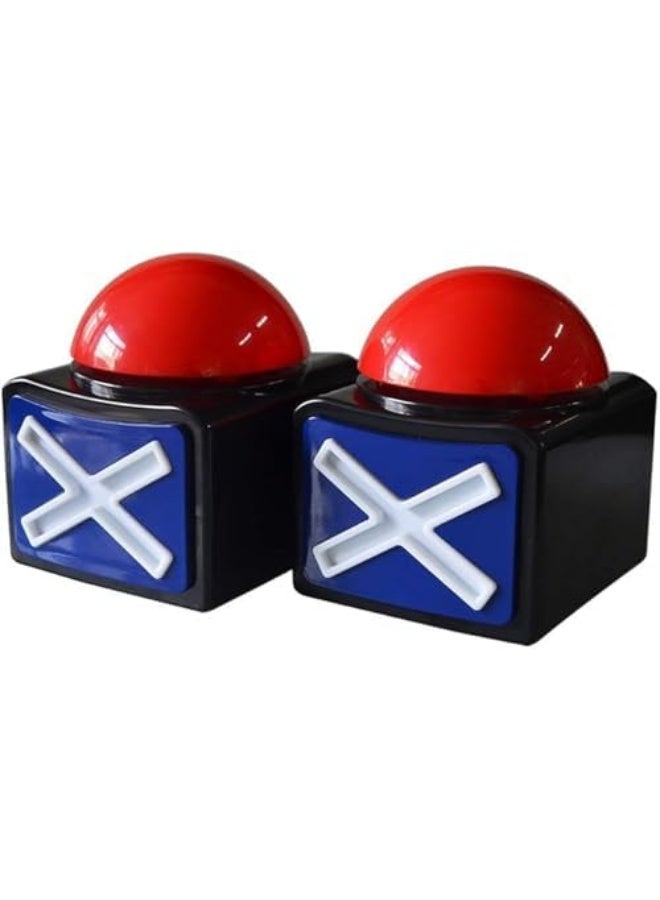 2Pcs Game Buzzer, Answer Buzzers for Game Show with Light & Alarm Sound Game Show Button Box Party Contest Prop Toy, Trivia Quiz Got Talent Buzzer for Kids Adult Family Feud Game - Image 1