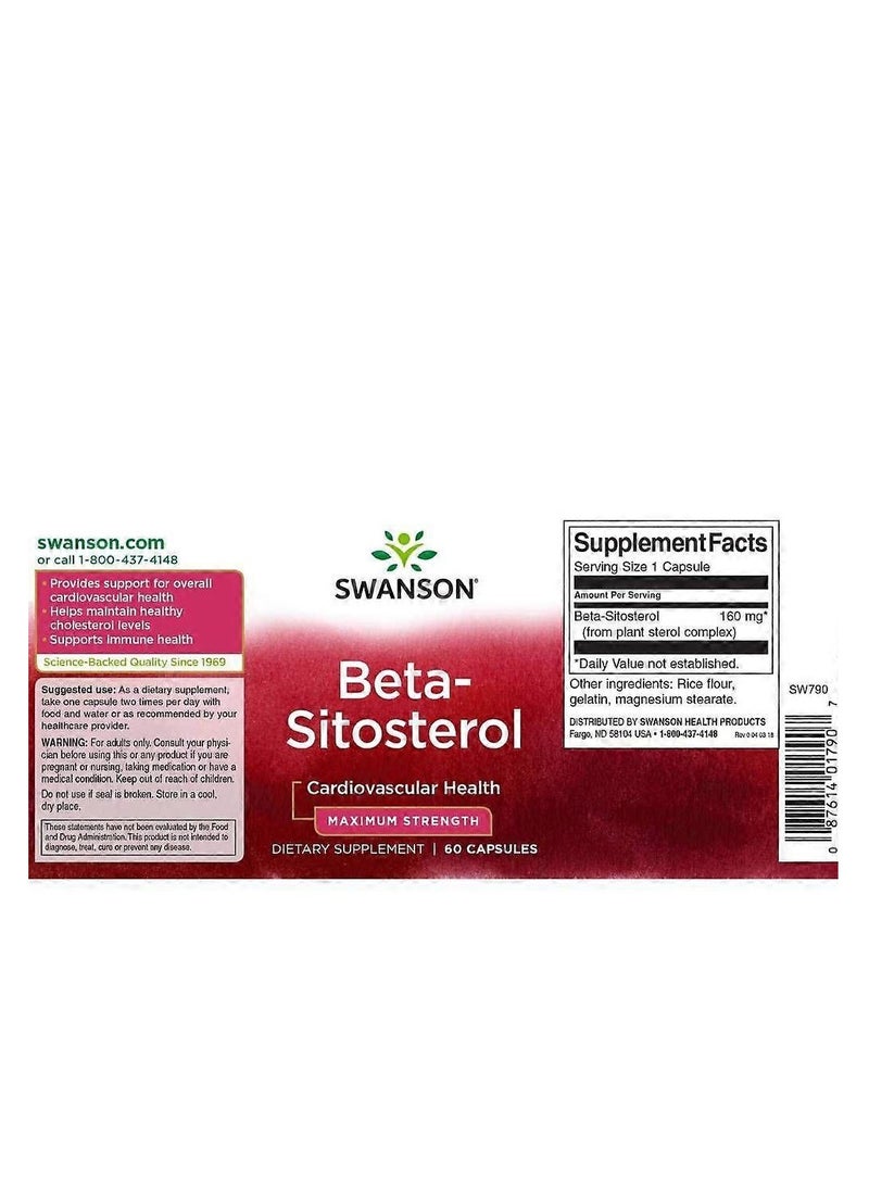SWANSON Beta-Sitosterol Maximum Strength 160 mg, 60 Softgels - Image 4