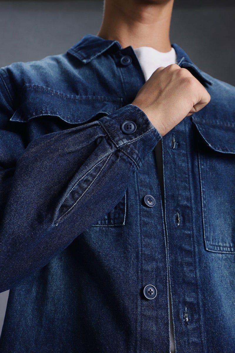 inkd شاكيت بأكمام كاملة للرجال (جاكيت) - 100٪ قطن | القياس العادي | قمصان للرجال | جاكيت للرجال - Image 4