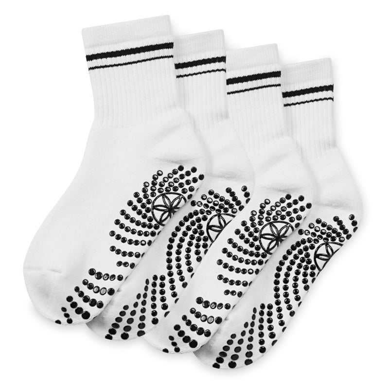 Gaiam Grippy Crew Socks with Silicone Grip NonSlip Socks for Pilates Yoga Barre Dance Cotton Blend 2Pack or 3Pack - Image 2