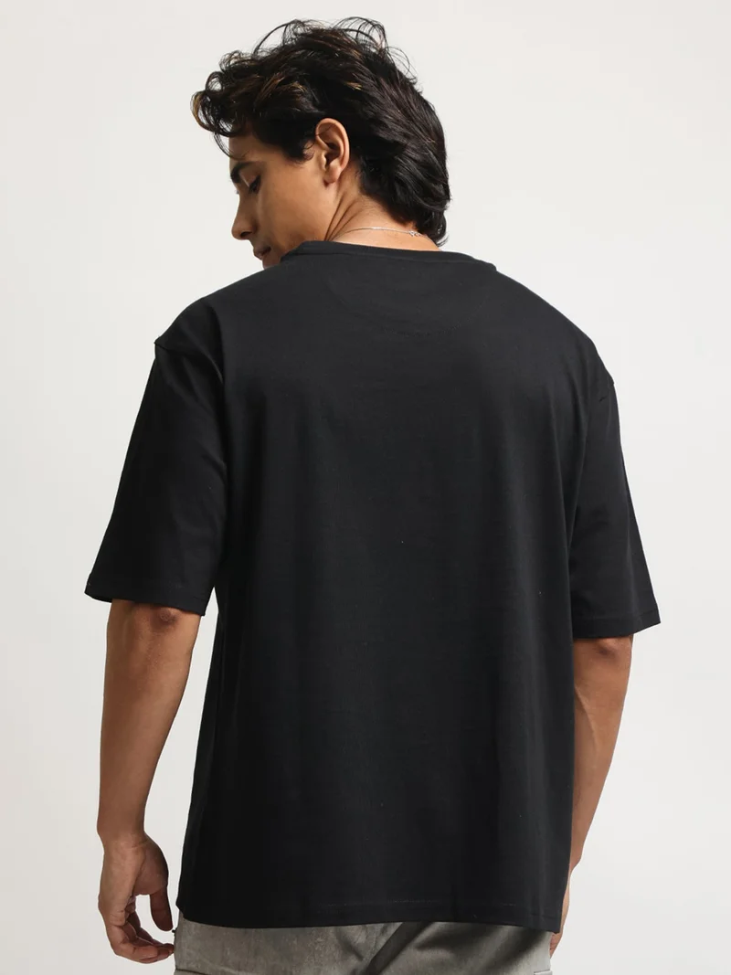 Maniac  Maniac Mens Printed Round Neck Half Sleeve Cream and Brown Cotton Tshirt for Men | Best Price UAE