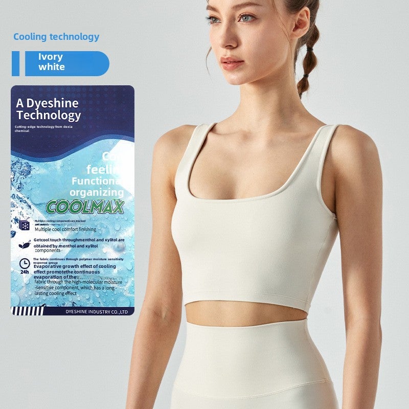 New Womens Sports Bra Yoga Fitness Tank Top Ivory (cooling) - Image 1