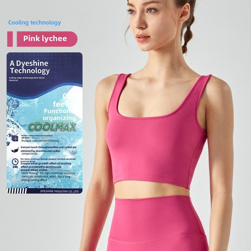 New Womens Sports Bra Yoga Fitness Tank Top Ivory (cooling) - Image 4