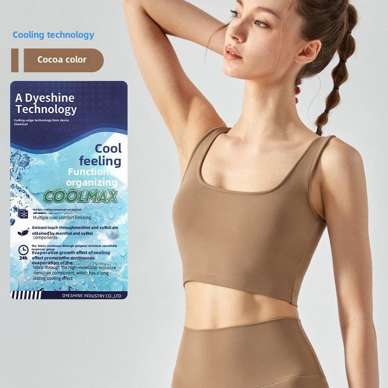 New Womens Sports Bra Yoga Fitness Tank Top Ivory (cooling) - Image 2
