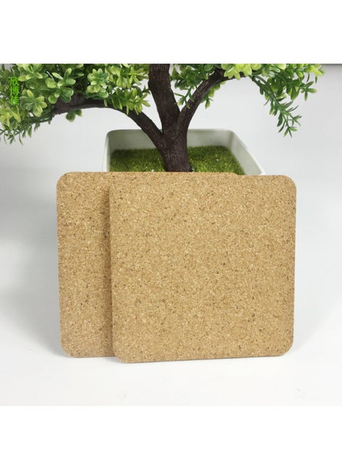 Cross-border Supply Cork Mat Cork Coaster Insulation Table Mat Kitchen Absorbent Non-slip Square Round Printable Pattern-Specifications:Square 100 * Thick 5mm