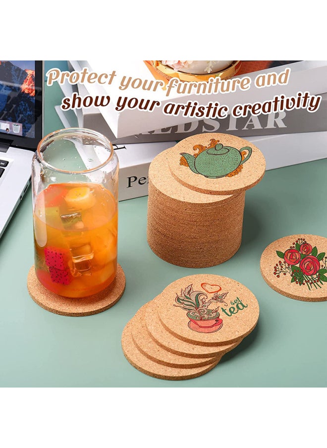 Generic - Cross-border Supply Cork Mat Cork Coaster Insulation Table Mat Kitchen Absorbent Non-slip Square Round Printable Pattern-Specifications:Square 100 * Thick 5mm - Image 1