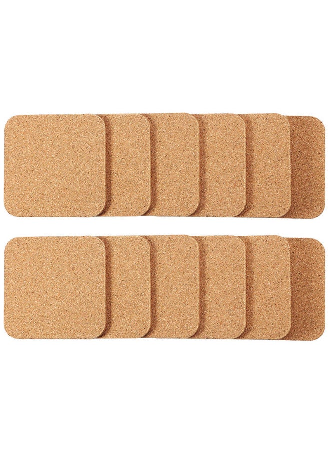 Generic - Cross-border Supply Cork Mat Cork Coaster Insulation Table Mat Kitchen Absorbent Non-slip Square Round Printable Pattern-Specifications:Square 100 * Thick 5mm - Image 1