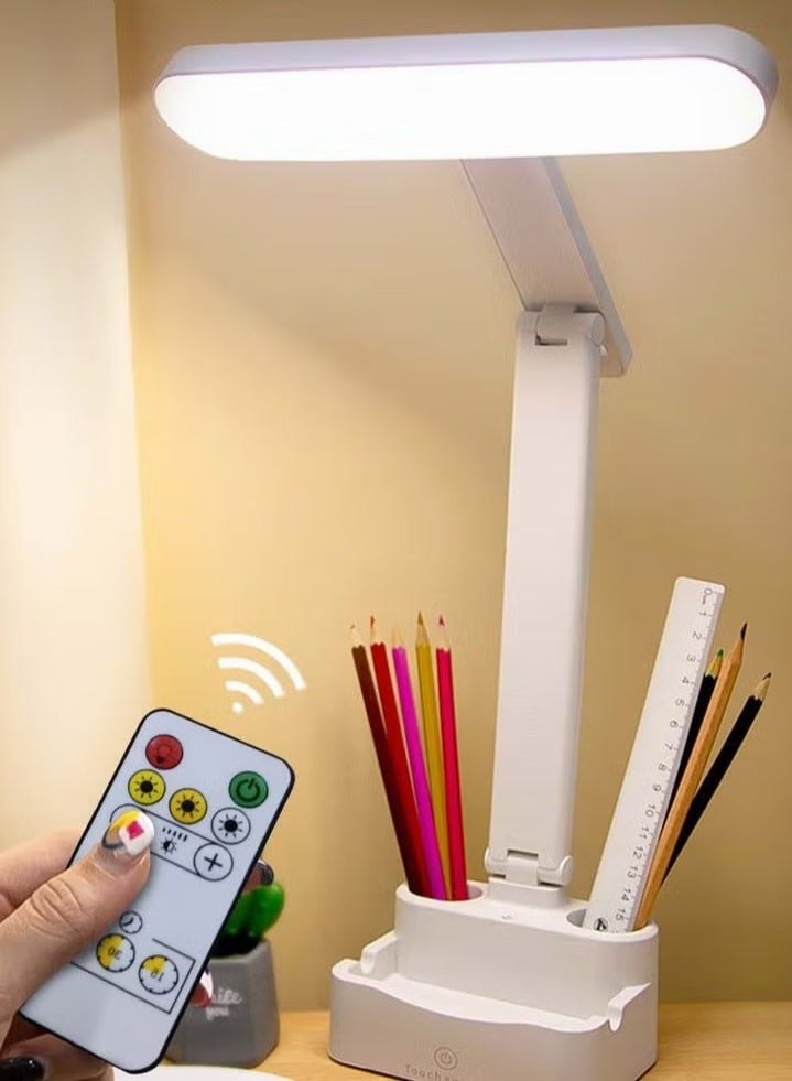يو إن يو إن أس أدى مكتب مصباح مع منفذ الناقل التسلسلي العام ، مصباح طاولة مع 3 ألوان ، مصباح طاولة مع حامل الهاتف المحمول والتخزين البعيد ، أدى مكتب مصباح - Image 1