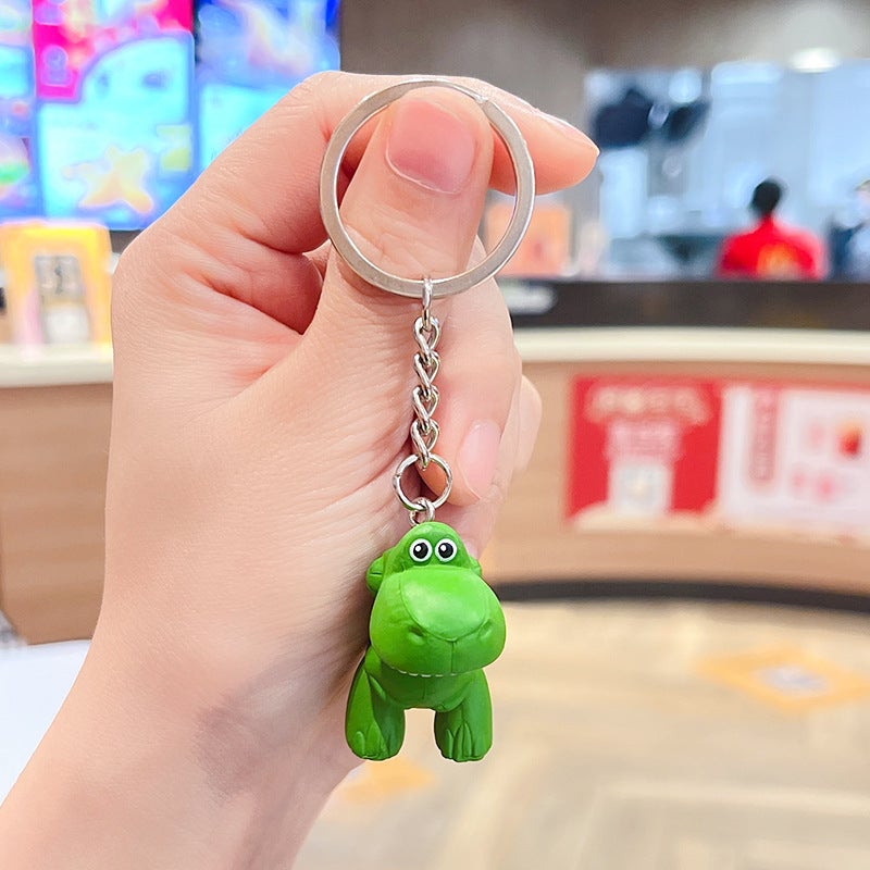 Toy Story Keychain Buzz Lightyear Cute Cartoon Figurine Charm Hugging Dragon-Pendant