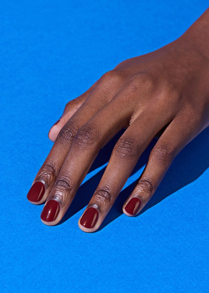 ohora Semi Cured Gel Nail Strips (N Classic Burgundy) - Red, Solid, Works with Any UV/LED Lamps, Salon-Quality, Long Lasting, Easy to Apply & Remove - Includes 2 Prep Pads, Nail File & Wooden Stick - Image 4