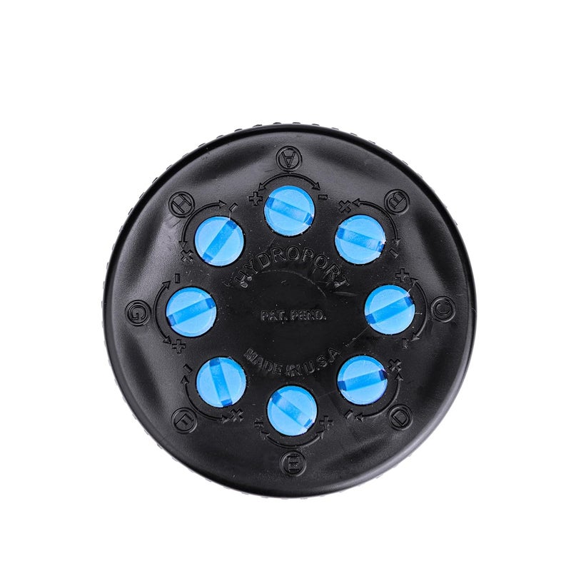 Raindrip 13800UB, Hydro-Port Adjustable Eight-Outlet Bubbler, Drip Irrigation Emitters for Drip Irrigation Gardening Systems, up to 30 GPH Per Outlet, 1/2-Inch FPT Inlet, Black/Blue - Image 2