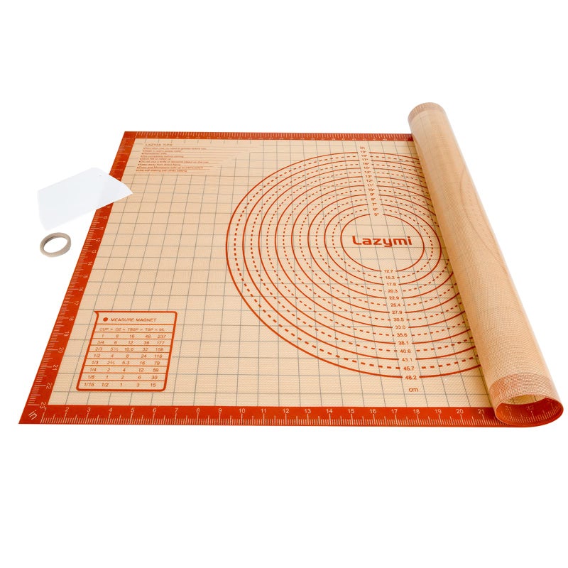 Extra Large  Thick Silicone Baking Mat 9161 cm Non Stick Pastry Rolling Sheet with Measurement NonSlip Silicon Dough kneading Board Counter Table Mat Placemat for PieCakePizza Red