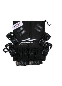 AUTOSMART 10-Piece Ratchet Strap Storage Bag Black 1.5 Inch x 8 ft  - Image 1