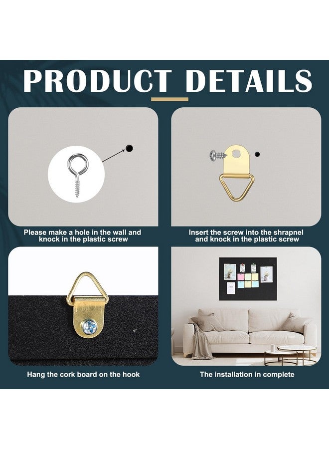 Teling Black Cork Bulletin Board 36" X 24" Large Wood Framed Cork Board With Pins Eye Bolts Screws Notice Pin Board Hook Wall Mounted Corkboard For Home School Office Walls(Black Frame) - Image 3