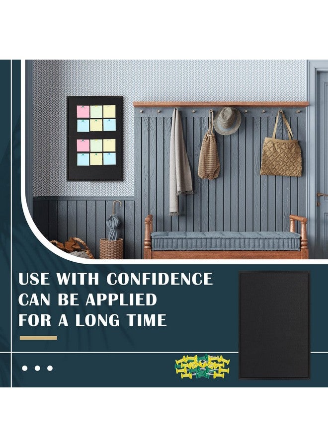 Teling Black Cork Bulletin Board 36" X 24" Large Wood Framed Cork Board With Pins Eye Bolts Screws Notice Pin Board Hook Wall Mounted Corkboard For Home School Office Walls(Black Frame) - Image 5