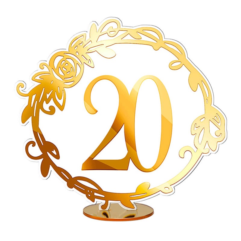 Elegant Mirror Table Numbers  Acrylic Wedding Reception Table Numbers with Lacework Stands By Rely2016