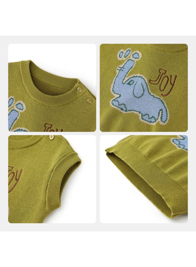 Pure Cotton Anti-static Anti-pilling] Boys Vest Spring And Autumn Style Baby Knitwear Children's Top Girls New Style - Image 5