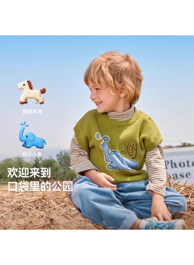 Pure Cotton Anti-static Anti-pilling] Boys Vest Spring And Autumn Style Baby Knitwear Children's Top Girls New Style - Image 3