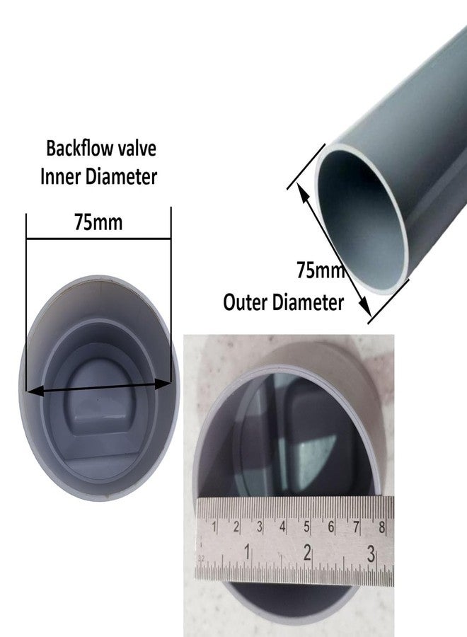 ES EKSAFAR ESEKSAFAR 1pc 2.5"inch PVC Drain Pipe cap/PVC Backflow Mosquito Tank Pvc Pipe Flap Gate Valve non Return Valve for 75mm Outer diameter pipe fitting (2.5"inch PVC Pipe) - Image 2