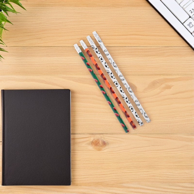 48pcs Sports Pencils With Erasers: Basketball Football Soccer Themed Pencils - For School Stationery Birthday Party Favors And Drawing Supplies - Image 5