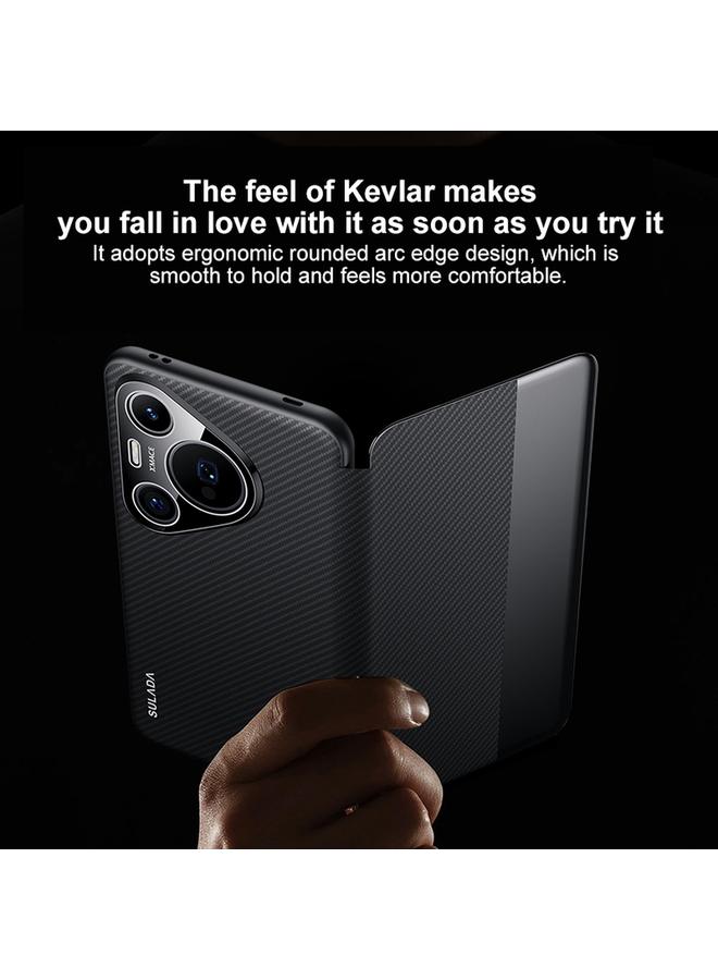 SULADA Case For Huawei Pura 70 Ultra Kevlar 600D Texture Smart Window Leather Phone Case - Image 3
