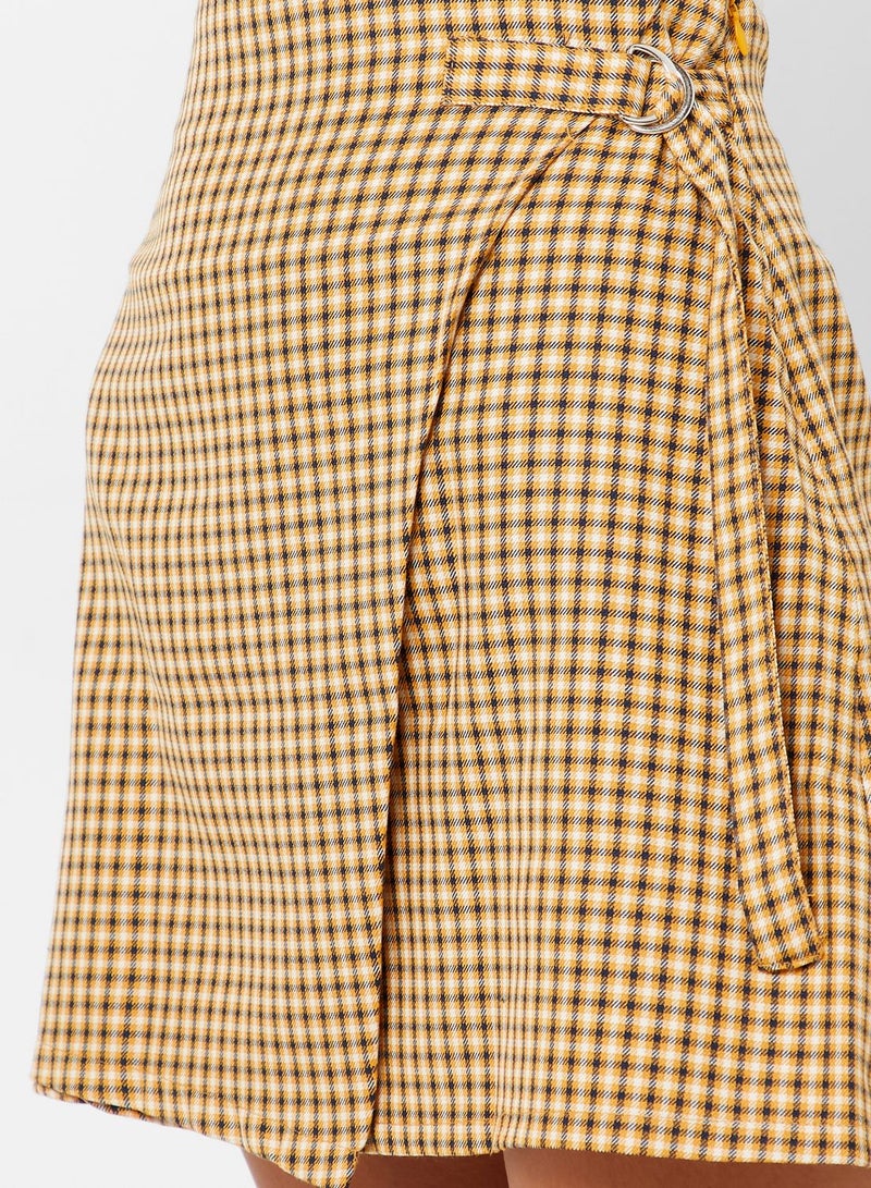 Cotton On Checked Wrap Skirt  - Image 3