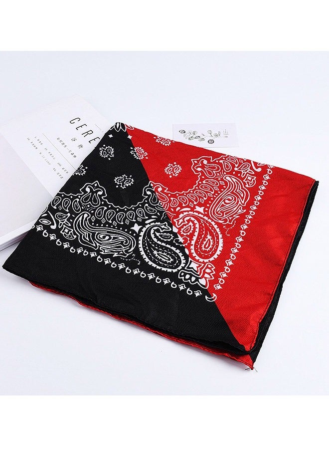 Square Hip Hop Scarf Black/Red 54x54cm - Image 1