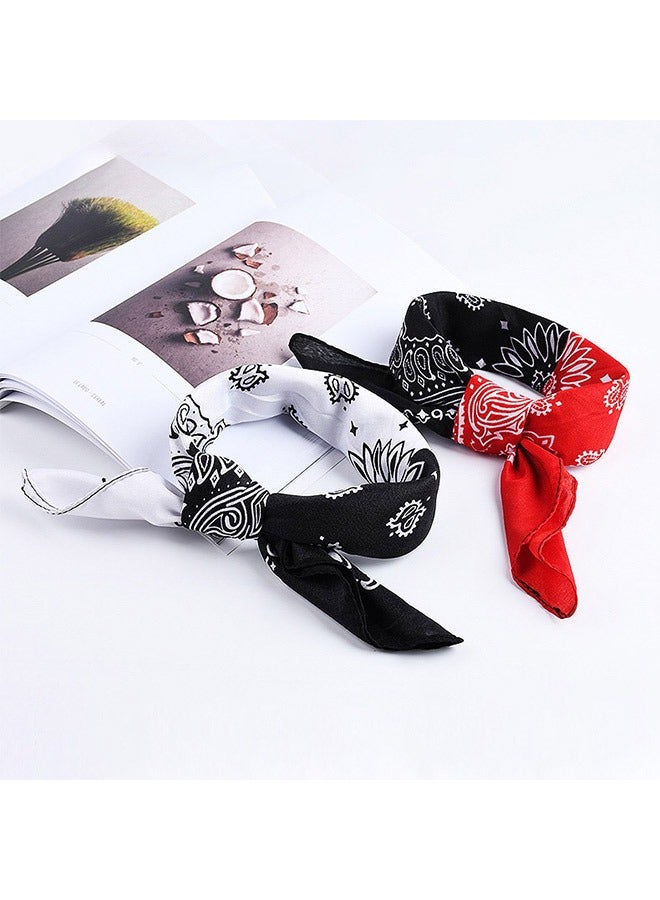 Square Hip Hop Scarf Black/Red 54x54cm - Image 3