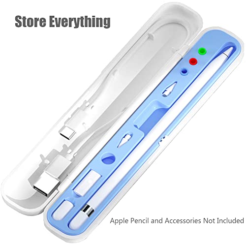 YINVA Pencil Case for Apple Pencil 2nd Generation and 1st Gen, Pencil Holder Storage Box Design for iPad Pencil Tips Accessories(Blue) - Image 4