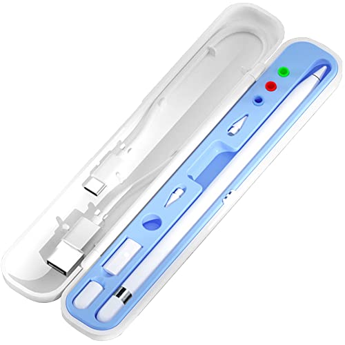 YINVA Pencil Case for Apple Pencil 2nd Generation and 1st Gen, Pencil Holder Storage Box Design for iPad Pencil Tips Accessories(Blue) - Image 1