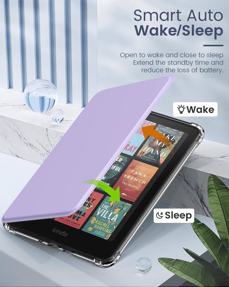 Vurtboly Acrylic Case for All-new 7" Kindle Paperwhite 12th Generation 2024&Kindle Colorsoft Signature Edition 2024, Ultra Clear Hard Transparent Cover Back Light Shell with Auto Wake/Sleep (Purple) - Image 3