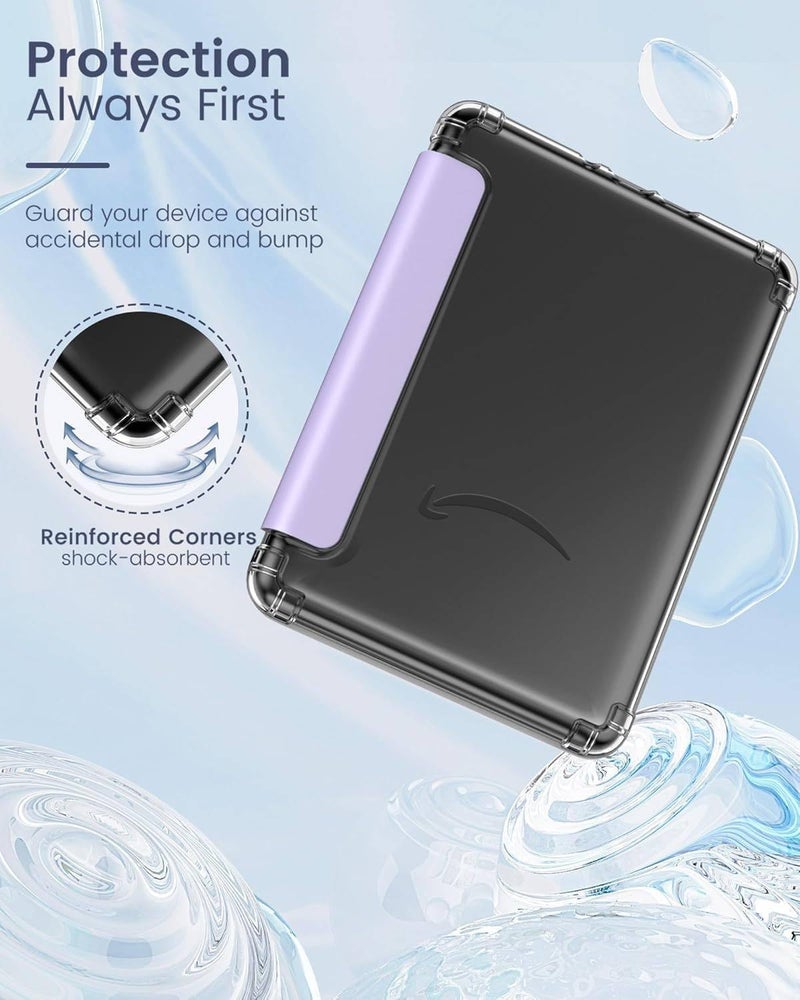 Vurtboly Acrylic Case for All-new 7" Kindle Paperwhite 12th Generation 2024&Kindle Colorsoft Signature Edition 2024, Ultra Clear Hard Transparent Cover Back Light Shell with Auto Wake/Sleep (Purple) - Image 5