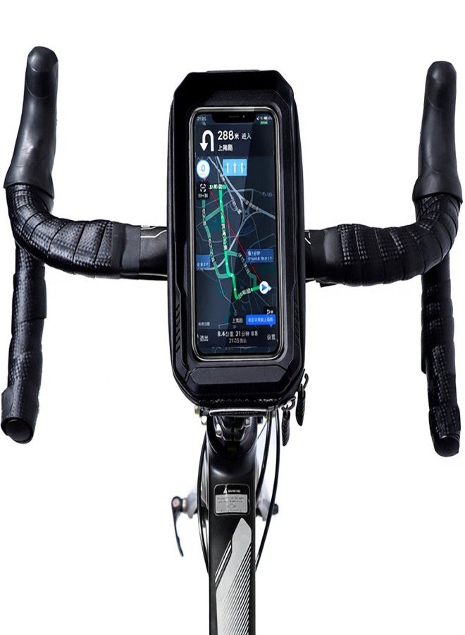 WILD MAN Touch Screen Bike Handlebar Bag Waterproof Front Frame Top Tube Bicycle Pouch Large Capacity Cycling Front Storage Bag for 6.7in Large Screen - Image 3