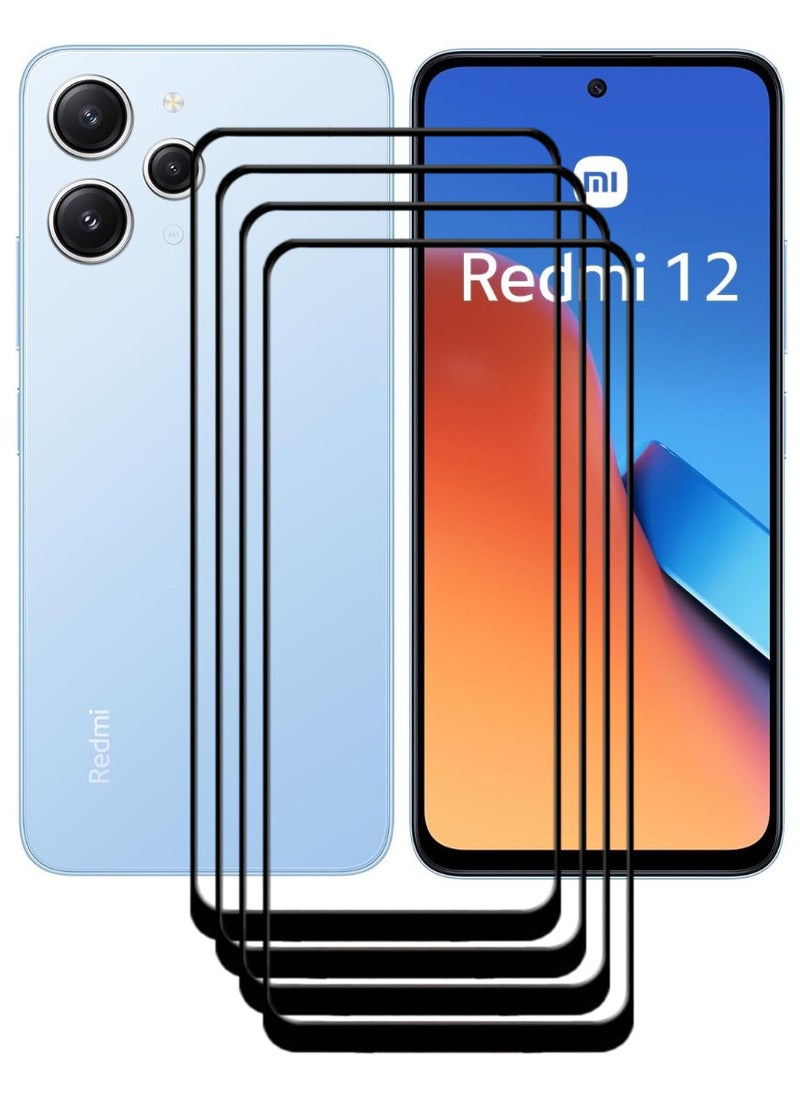 ACLIX 4 Pieces Antistatic ESD Dustproof Premium Quality High Definition Tempered Glass Screen Protector Designed For Xiaomi Redmi 12 - Image 1