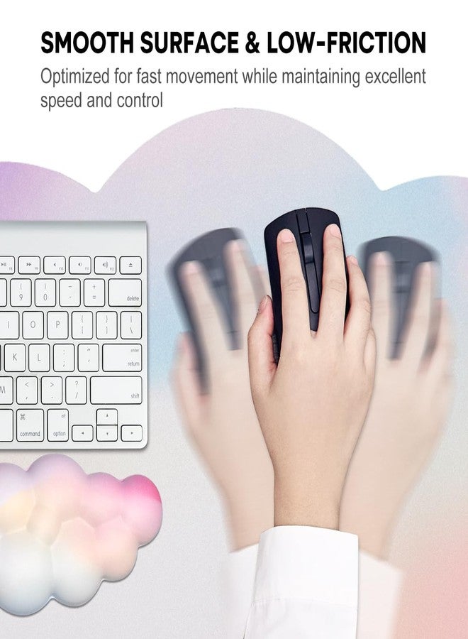 JIKIOU Large Cloud Mouse Pad & Keyboard Wrist Rest Set, Ergonomic Gaming & Office Mouse Pad with Rainbow Color, Waterproof & Non-slip Surface, Wrist Support - Image 5
