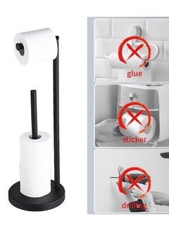 Stainless Steel Toilet Paper Holder Bathroom Toliet Decor Decoration Tissue Paper Roll Holder Free Standing Storage for Bathroom Floor Standing Toilet Roll Dispenser(Black) - pzsku/Z0C6E6A99A56511832A0DZ/45/_/1740738307/0af112de-fb37-44d2-b580-6f3506eb3591