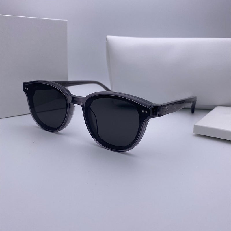 Generic 2024 GM Classic Round Frame Jade Lightweight Sunglasses UV Protection Grey