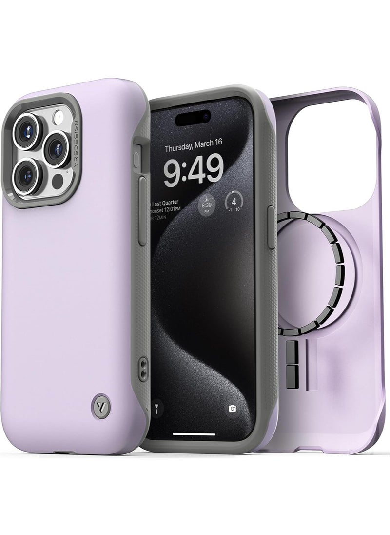 VRS Design Terra Guard Modern for iPhone 15 Pro Case Cover with MagSafe - Purple 