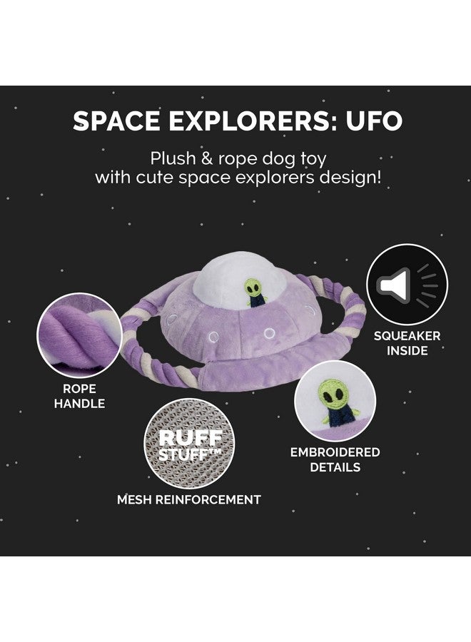 لعبة كلاب قطيفة صرير من فورهافن مع حبل شد للكلاب الصغيرة/المتوسطة، قابلة للغسل مع دعامات راف ستاف - حبل قطيفة على شكل مستكشفي الفضاء - لون أرجواني، مقاس واحد - Image 4