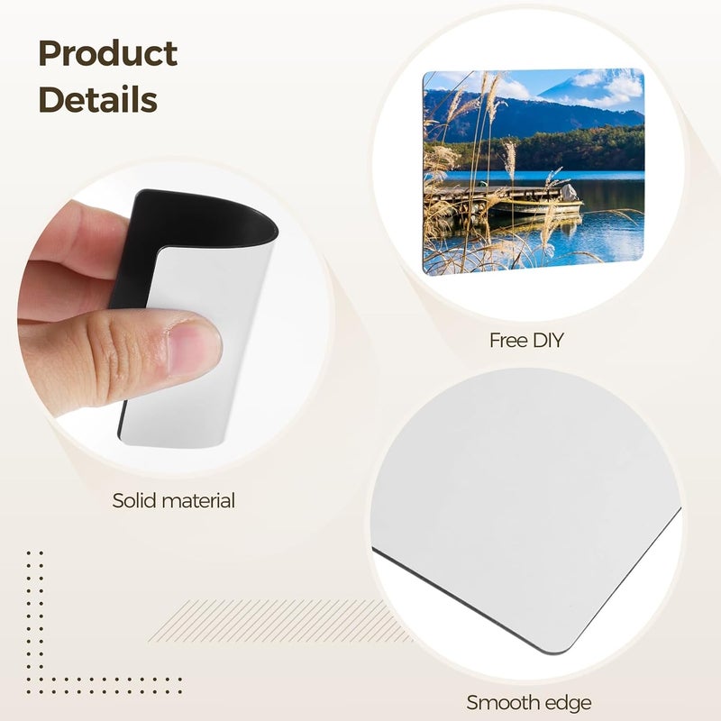 Heat Transfer Printing On 60 Pcs Sublimation Blanks, Customizable Adhesive Rectangles for Decoration at Office and Home, Black Smooth for Fridge - Image 4