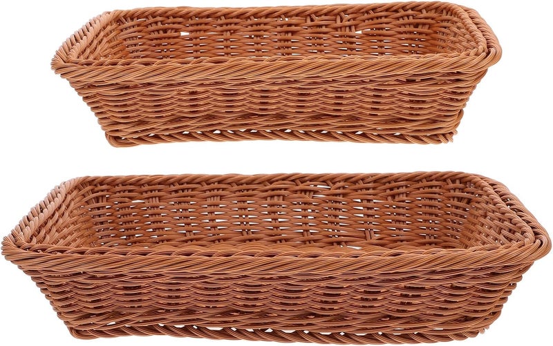 Repeated use trusted quality Toddmomy 2pcs Rectangular Woven Bread and Snack Serving Basket Imitation Rattan Storage Baskets for Food Fruits and Household Organization Gulf market standard build Multi-use qualified quality Spec compliant trusted quality Classic trendy design picks Temp resistant Any KSA address orderable Multiple local stock source Globally selected raw material Organized shipment arrange Practical design alternatives Global assemble options Ready-to-ship local stock Season change compatible build Moisture proof Wide use selected material Multi option design Easy transit optimized build Modern color selections Daily universal pick Daily repeated use trusted quality In-house warehouse packing Diverse operation compatible Space saving Salt mist resistant - Image 1
