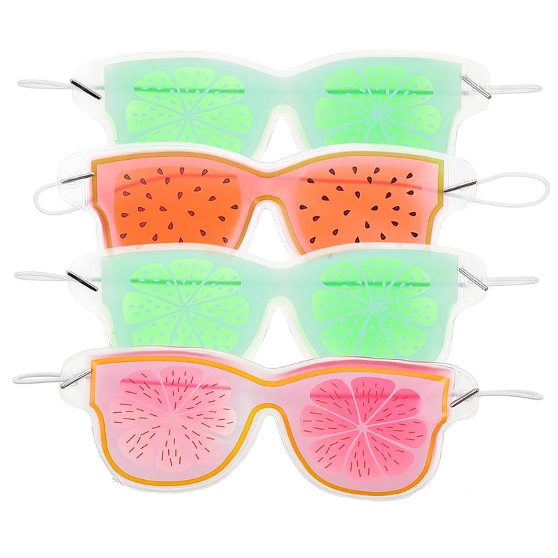 Fruit Shaped Cooling Gel Eye Mask, Watermelon Kiwi Lemon Eye Mask for Relaxation, Relieve Fatigue and Fatigue, Relieve Puffiness and Dark Circles