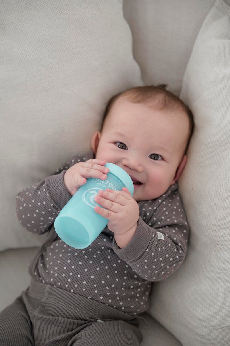 Twistshake Anti-Colic Baby Bottle with Powder Container and Mixer - 180ml | Fast Flow Silicone Breast-Like Nipple | BPA- Free Baby Milk Bottle | Comfort Feeding Experience for Babies (White) - Image 4
