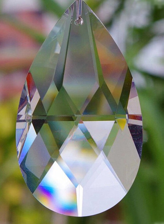 BIHRTC (38mm, Clear-38mm) - 12Pcs38mm Clear Crystal Teardrop Chandelier Prisms Parts Hanging Galss Crystal Pendants Beads +50pcs Metal Split Ring + 50pcs 14mm Octagonal Beads - Image 4