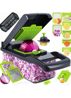 JoyousSto 14 in 1 Vegetable Chopper, Onion Chopper, Mandolin Slicer，multi-function vegetable and fruit chopper, replaceable blade chopper, slicer set, Dicing Machin，suitable for home kitchen  - Image 1