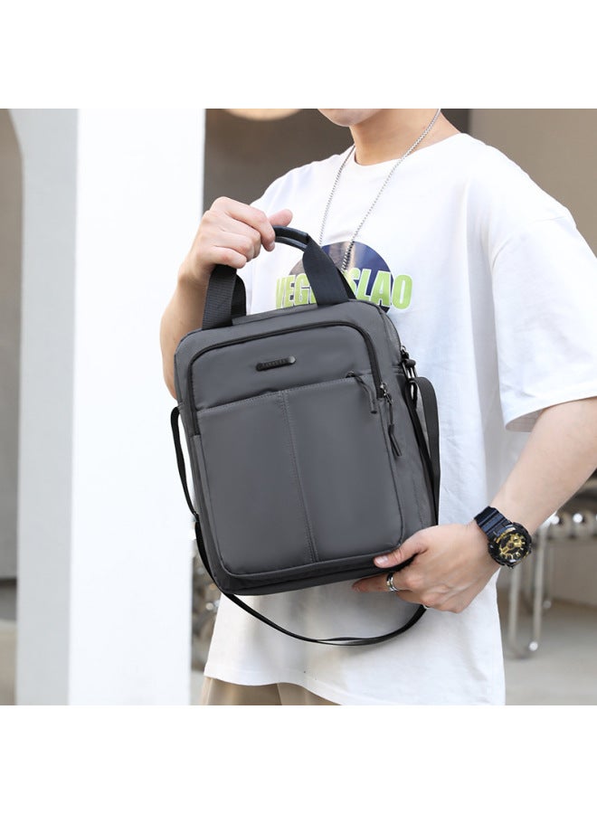 Vertical Edition Men's Handbag Business Briefcase Men's Bag Shoulder Crossbody Bag Nylon Cloth Bag Wholesale-Color:Gray  - Image 2