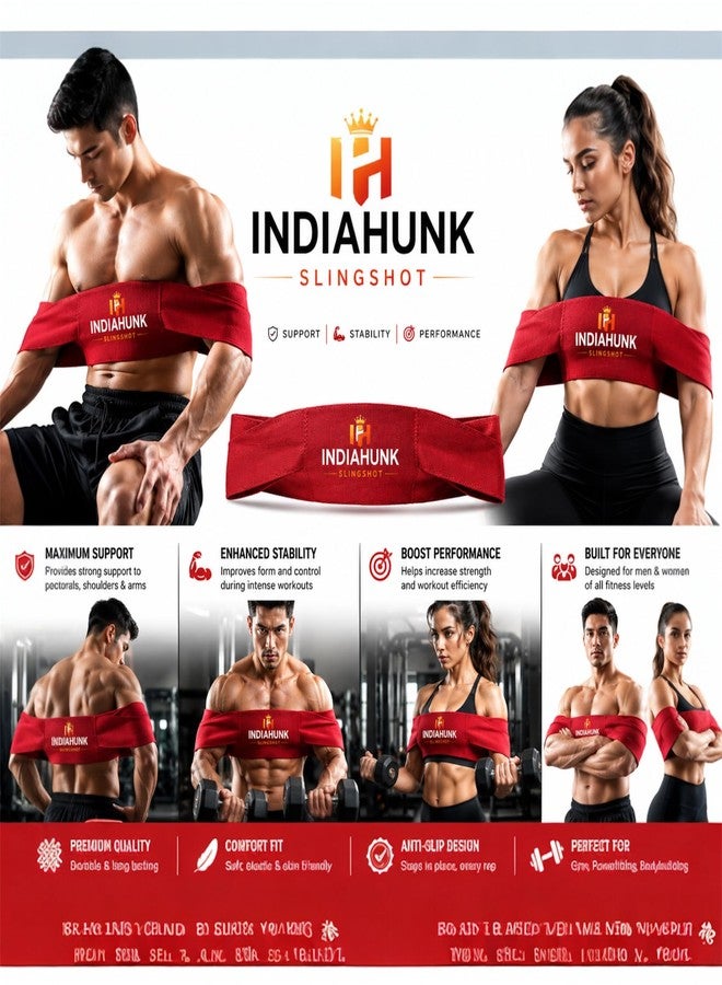 INDIA HUNK INDIAHUNK® Bench Press Sling Shot Band - Powerlifting & Strength Training Resistance Band for Bench Press, Push-Ups, Dips & Upper Body Workouts - Gym Fitness Equipment for Men & Women - Image 3