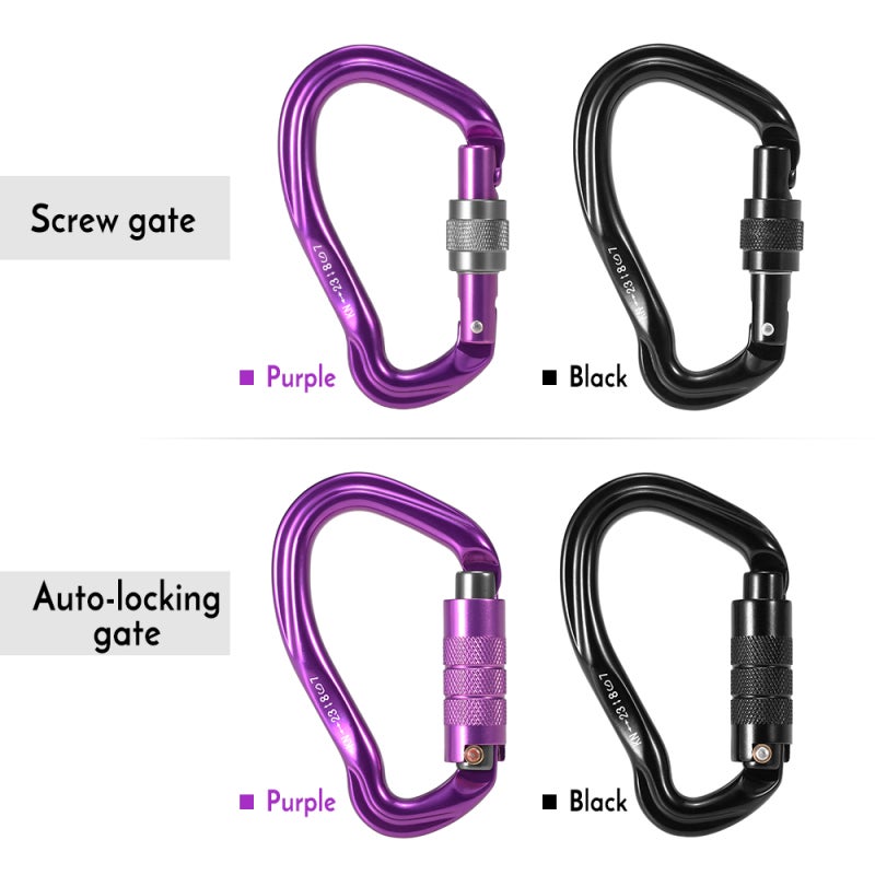 Aviation Aluminum Carabiner 23KN Tensile Capacity - 0.7in Locking Gate for Outdoor Rappelling Hammock Yoga Swing - Image 4