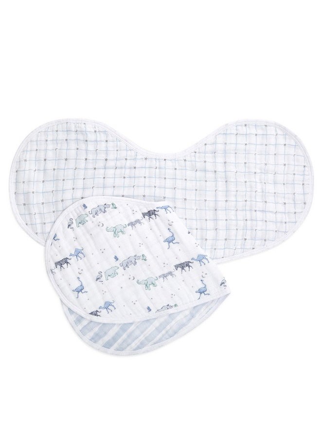 aden + anais 100% Cotton Muslin Burpy Bib Multiuse Absorbent 4Layer Burp Cloth And Fullcoverage Snapclosure Baby Bib In One Lapshoulder Drool Cloth 22.5” X 11” 2Pack Rising Star  - Image 3