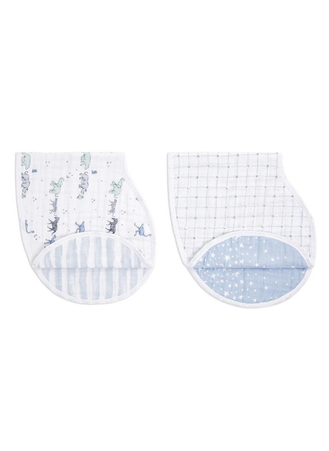 aden + anais 100% Cotton Muslin Burpy Bib Multiuse Absorbent 4Layer Burp Cloth And Fullcoverage Snapclosure Baby Bib In One Lapshoulder Drool Cloth 22.5” X 11” 2Pack Rising Star  - Image 2